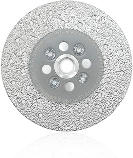 SHDIATOOL 4-1/2 Inch Diamond Cutting Grinding Disc Fits 5/8-11 Arbor for Marble Ceramic Double Sided Vacuum Brazed Fast Cutting Shaping Grinding Wheel