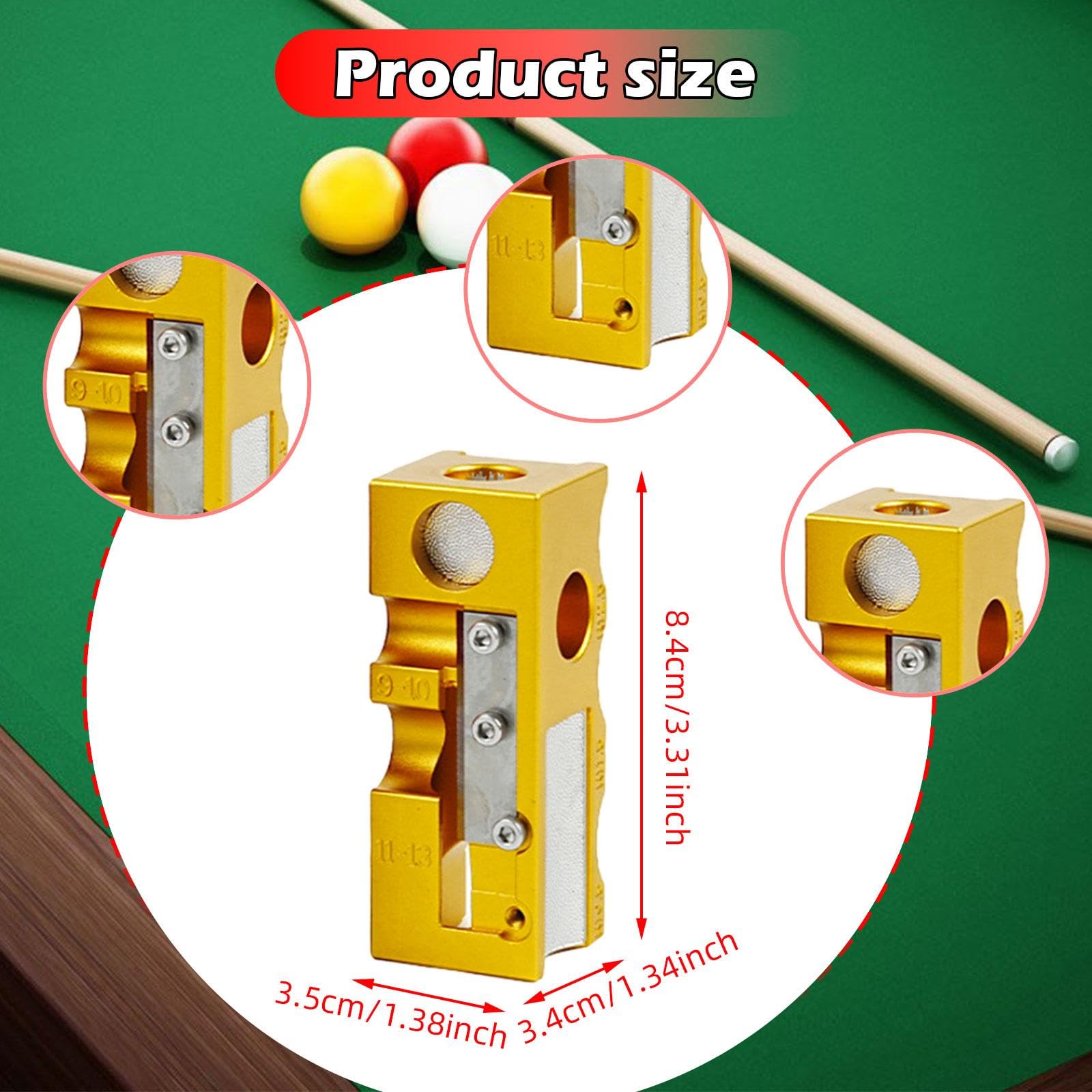 predolo Pool-Queue-spitzenformer Reparatur Multifunktions Kit Billiard Trimmer Schleifwerkzeug Ersatz Zubehör mit Legierungsmaterial für Clubspiel Geschenk