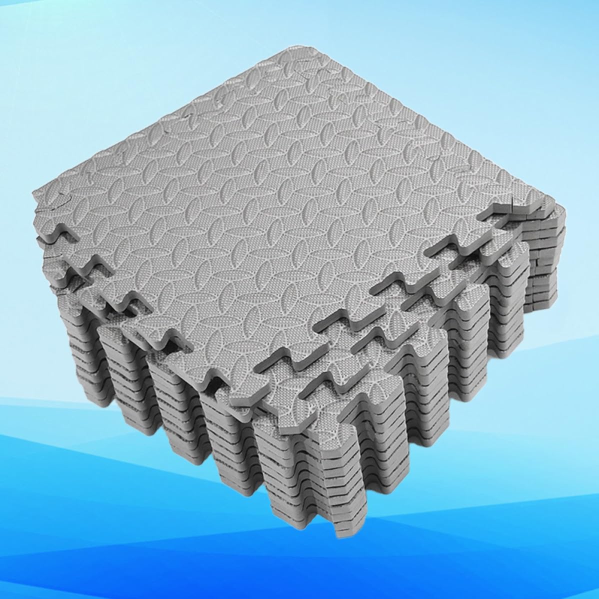 GALPADA Alfombra de Piso Vetas de Hojas 12 Piezas de Eva Antideslizante y Acolchada para Gimnasio y Sala de Baile, Tapete Absorbente y Resistente