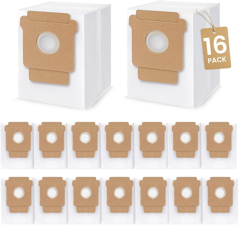 16 Pack 105X Dust Bags for iRobot Roomba Vacuum Q0520/104/105/105X Vac & Combo/Plus 404/405/505 Combo/504 Vac/Max 705 Vac Robot Vacuum Cleaner Disposable Replacement Bags Accessories