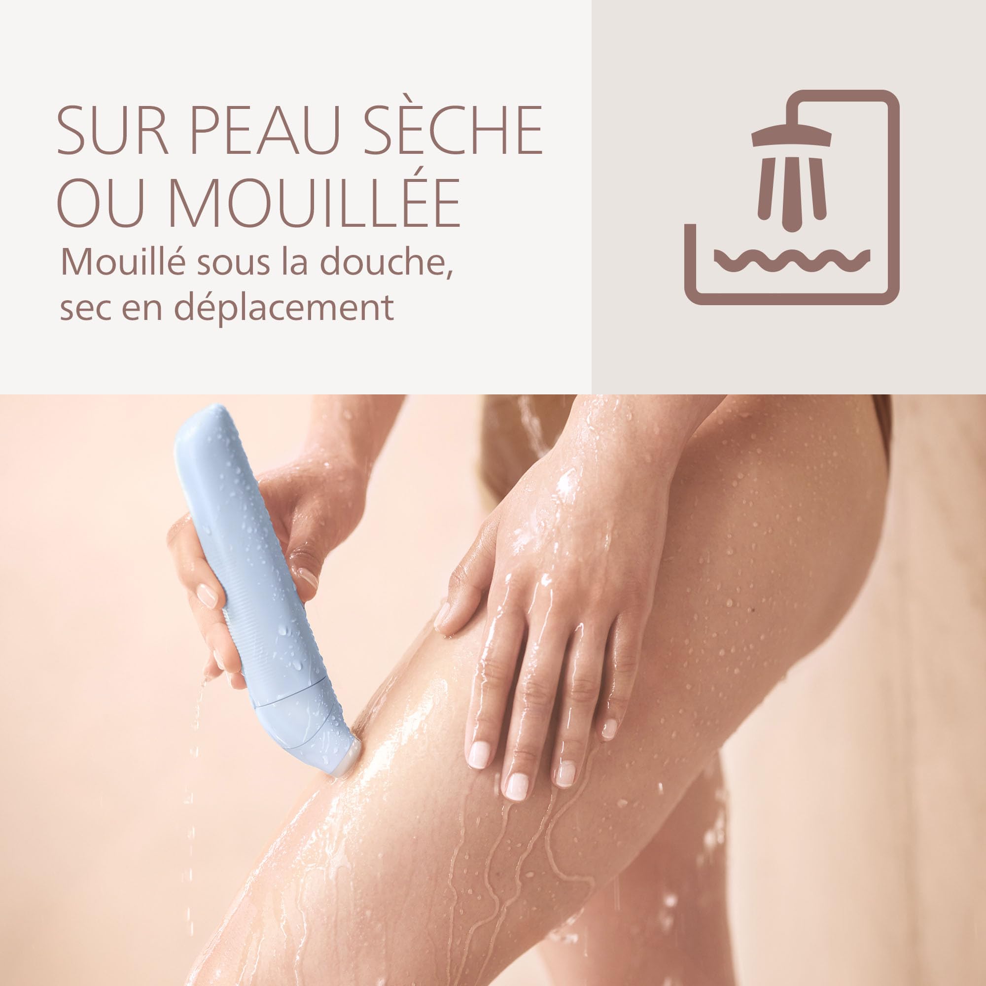 Philips Lady Shaver série 6000 – rasoir électrique sans fil, utilisation sur peau sèche ou mouillée, système de rasage à 3 lames, pour les jambes et le corps, autonomie de 80 min, modèle BRL127/00