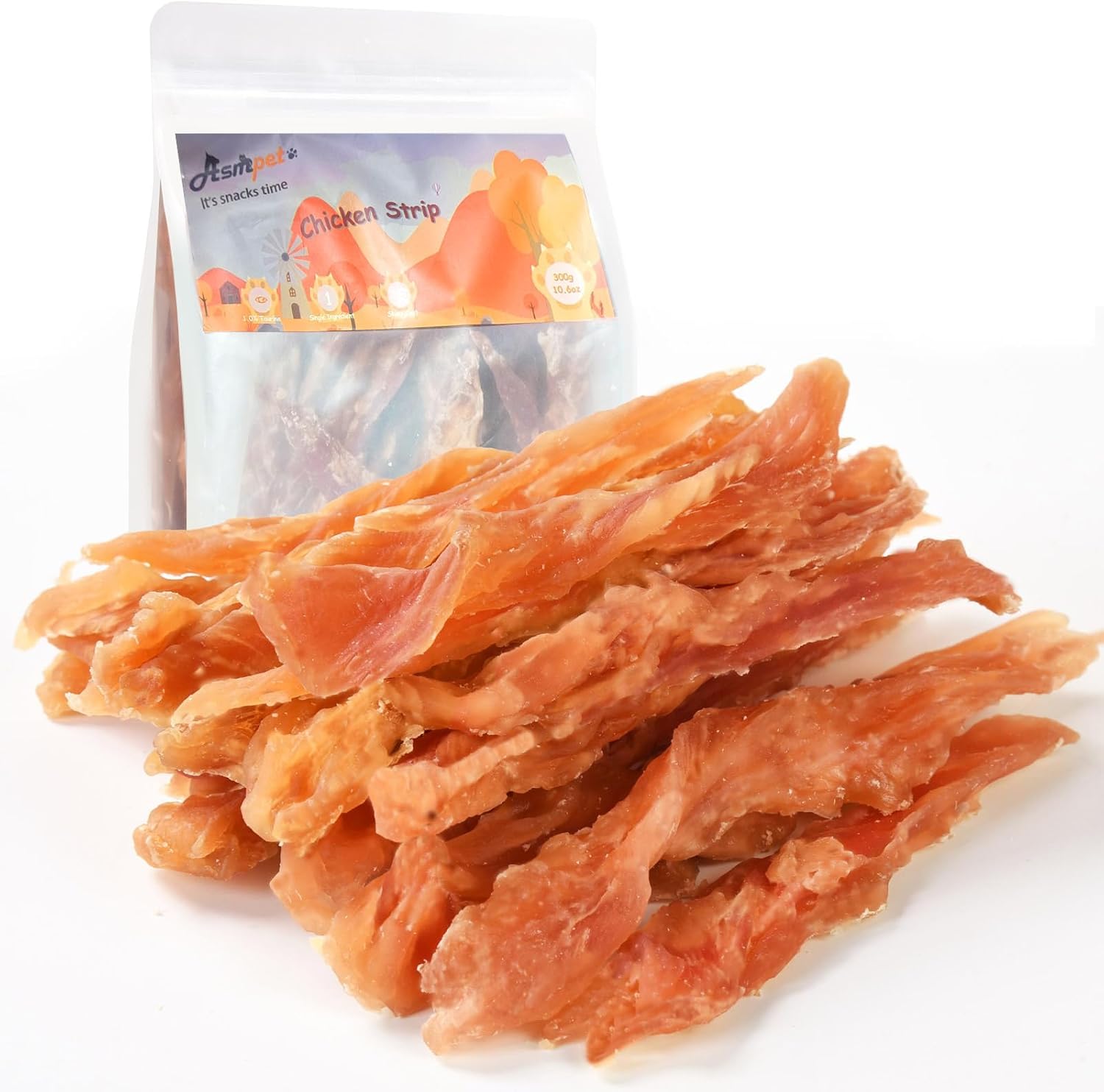 Dog Treats, Chicken Breast Twisted Strips, Natural Dog Chews 10.6OZ