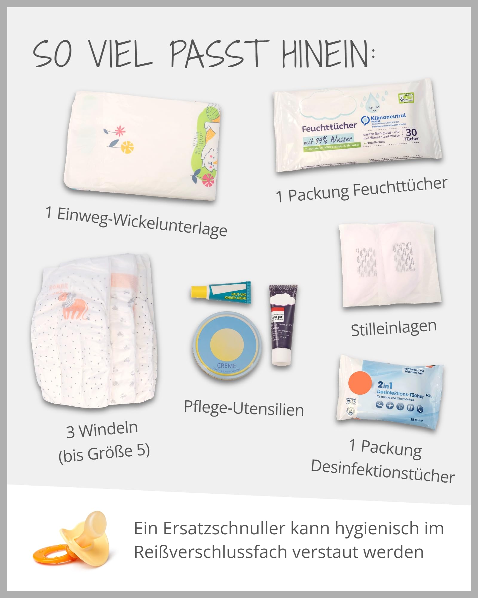 ULLENBOOM Windeltasche für unterwegs, Cord Sand, Made in EU - Wickeltasche für bis zu 3 Windeln, Feuchttücher & weiteres Zubehör, Ideal als Wickelorganiser für den Kinderwagen