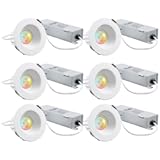 2 Inch Recessed LED Light&comma; 5CCT Dimmable 600lm Canless Recessed Ceiling Light&comma; Baffle Trim Anti-Glare LED Downlight&comma; CRI90&plus;&comma; IC Rated&comma; ETL Listed&comma; 2700K-5000K Selectable&comma; Pack of 6