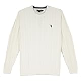 U.S. Polo Men's Cable Crew Neck Sweater Pullover
