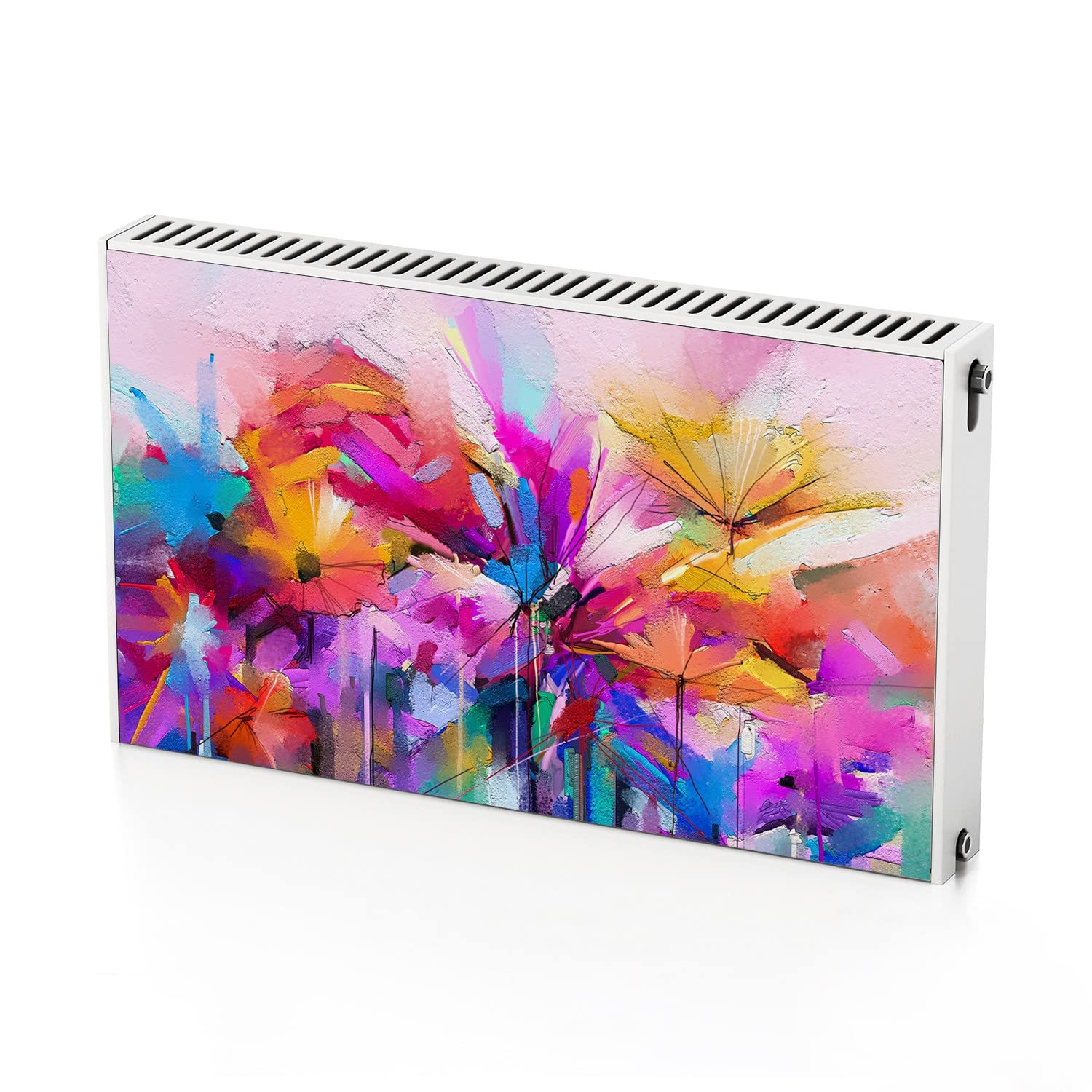 Cubierta magnética para radiador de 100x60 cm, panel de protección decorativo con flores artísticas