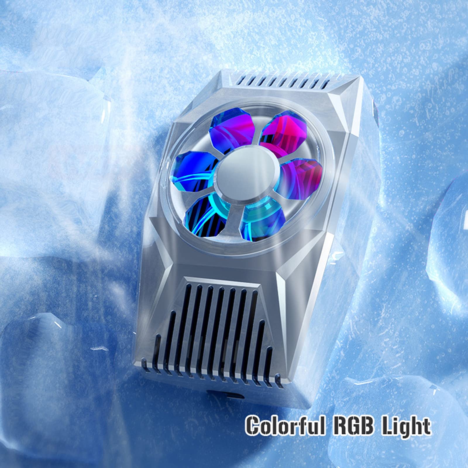 Chłodziarka do telefonu komórkowego, grzejnik telefonu komórkowego do gier, przenośny wentylator chłodzący półprzewodnikowy RGB LED grzejnik telefoniczny do smartfonów z 4 do 6,7 cala, czarny