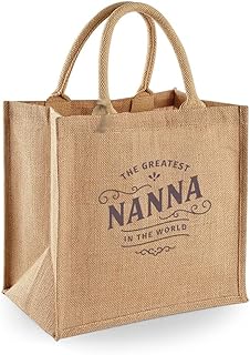 Nanna Gift Bag Natural Jute Tote Shopping Present for Nanna 30cm x 30cm x 19cm