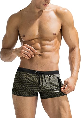 Coofandy - Traje de baño para hombre con bolsillo con cierre de cremallera