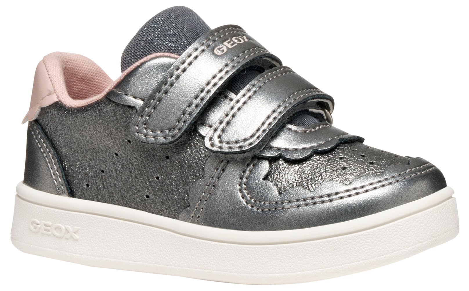 Geox Baby B Eclyper Girl Sneakers Grey/Lt Rose, 27 EU