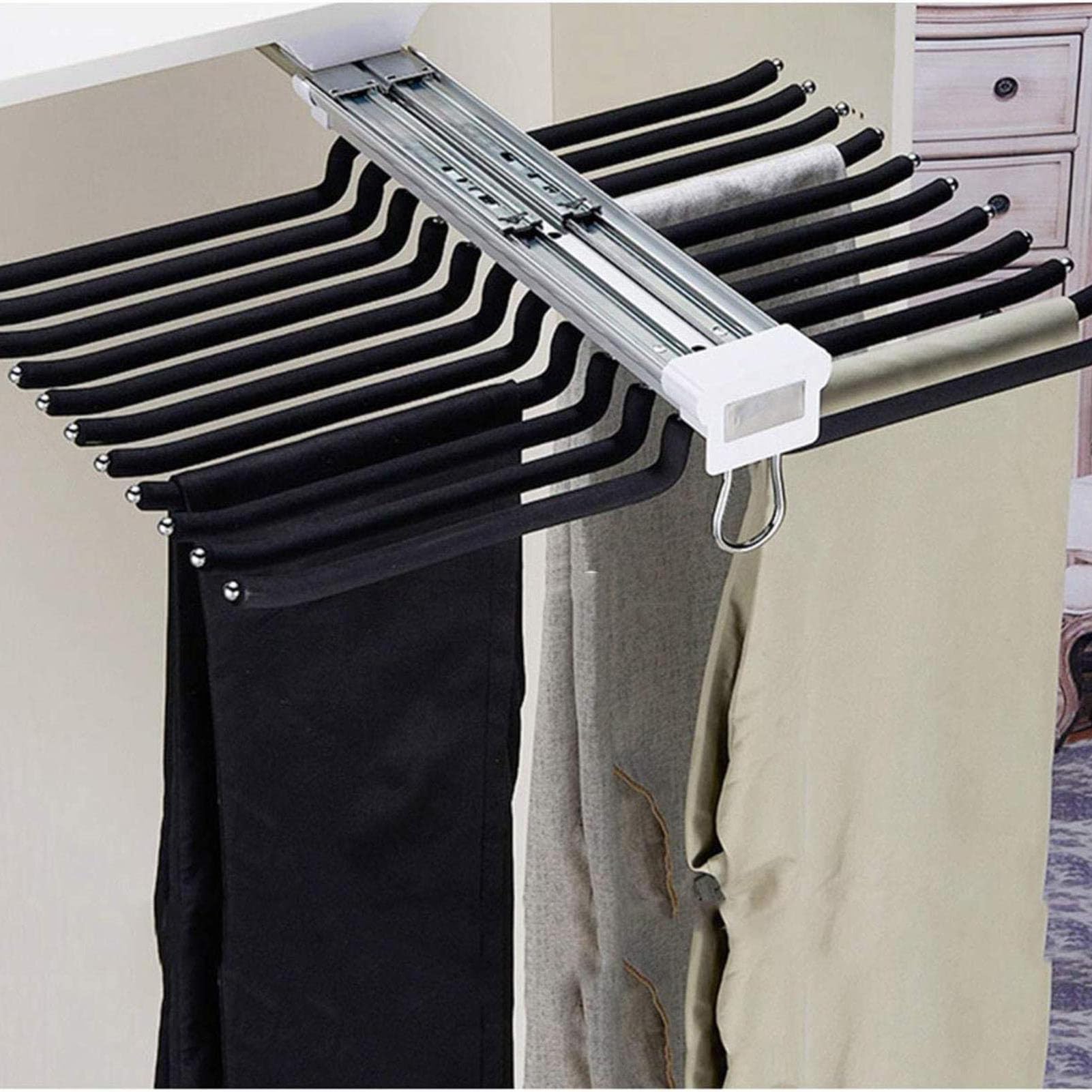 Cintre à pantalons coulissant dressing cintres antidérapant