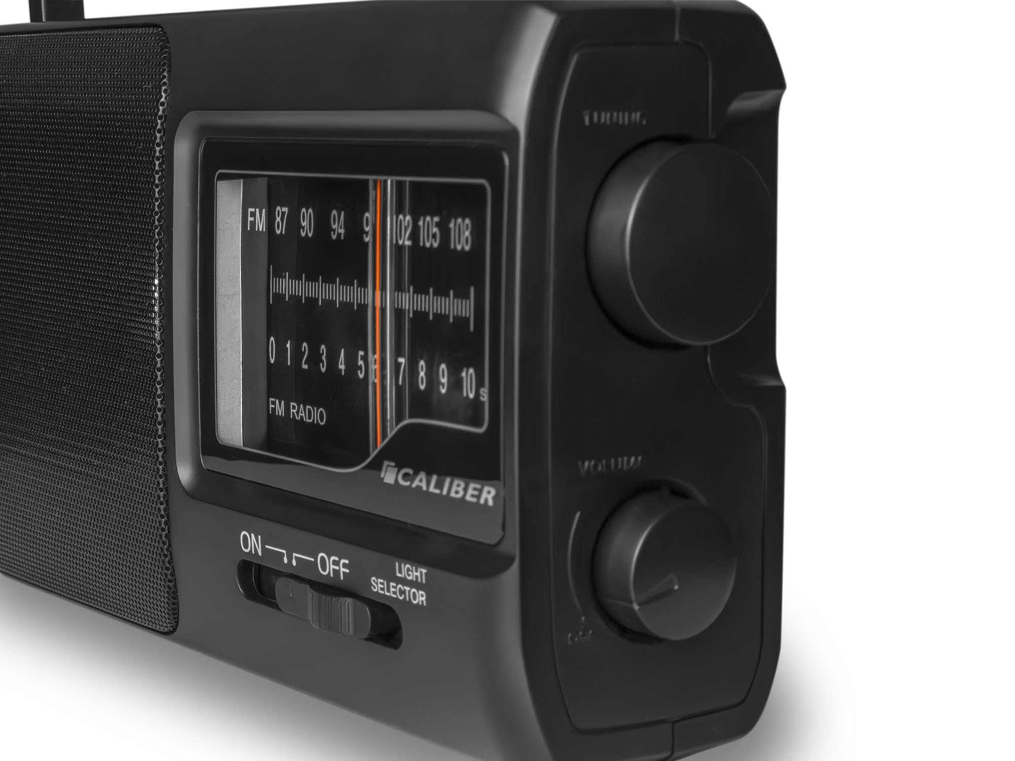 Caliber Radio Retro FM na baterie – Przenośne radio w stylu vintage z wejściem na słuchawki, odbiór FM, uchwyt i antena teleskopową do domu, na zewnątrz i na kemping