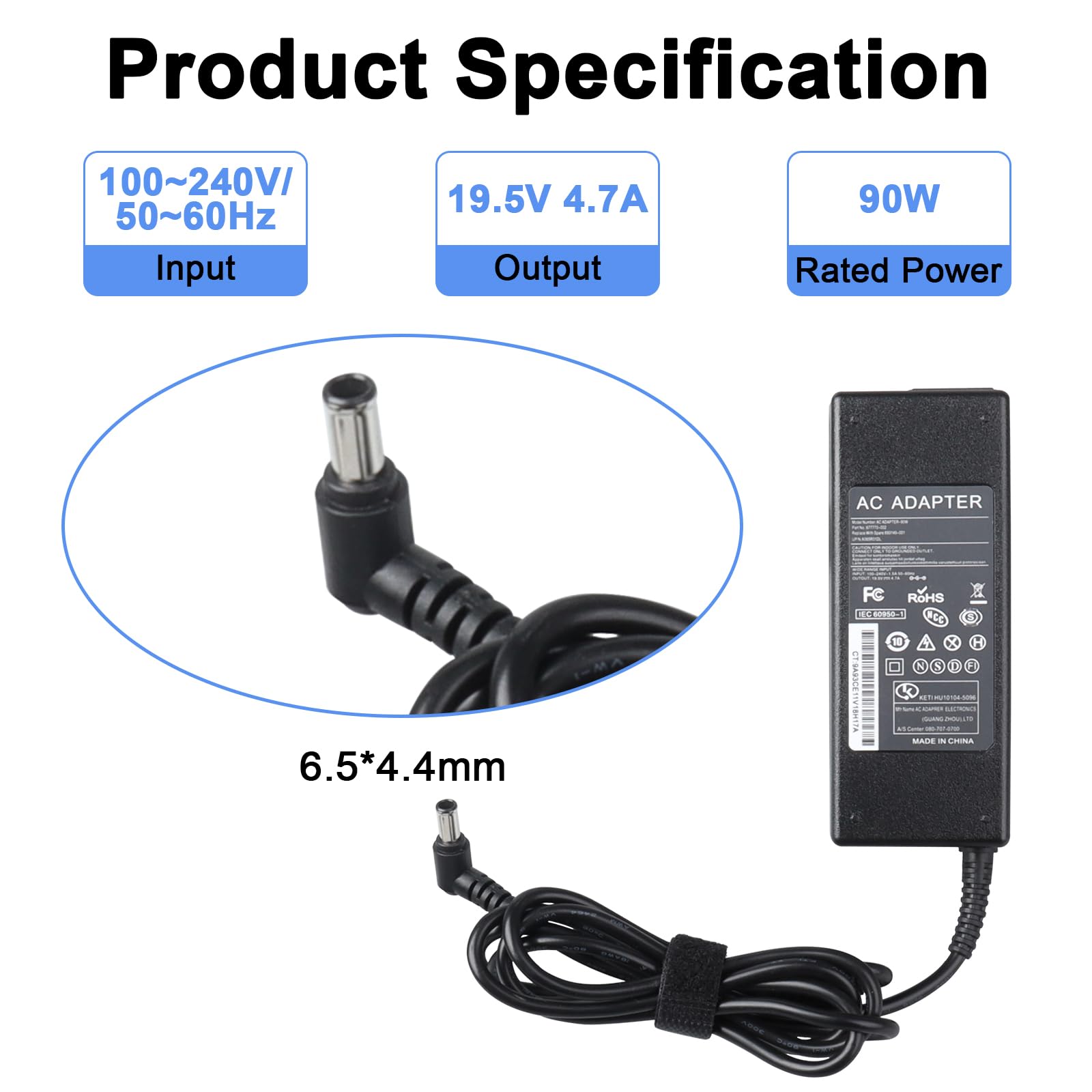 Ricambio Sony Vaio Caricabatterie Adattatore AC + Cavo VGP