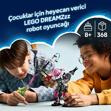 LEGO DREAMZZ Mateo Against Cyber Brain Robot 71495-8 Years Old and Over Bullet Shooters for Children، مجموعة صنع ألعاب إبداعية مع قمرة قيادة قابلة للفتح وشخصية Mateo المصغرة وشخصية Dreamer (368 قطعة)