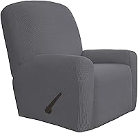 Vista 105 de Easy-Going - Funda elástica para sofá reclinable, 4 piezas, protector de muebles, sofá suave con parte inferior elástica, tela jacquard con Negro