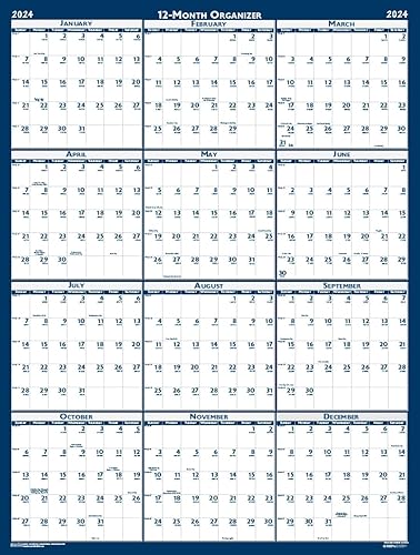 Miniatura 3 de House of Doolittle Calendario de pared laminado 2024, reversible, horizontalvertical, 18 x 24 pulgadas, enero a diciembre (HOD3960-24)