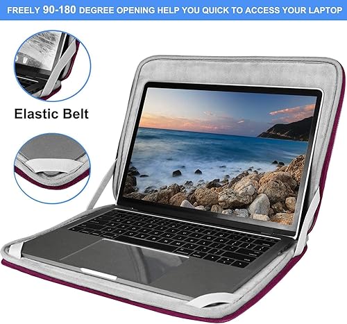 Vista 37 de Funda para laptop de 15.6 pulgadas, duradera a prueba de golpes, funda protectora con tapa, maletín de transporte para computadora, compatible