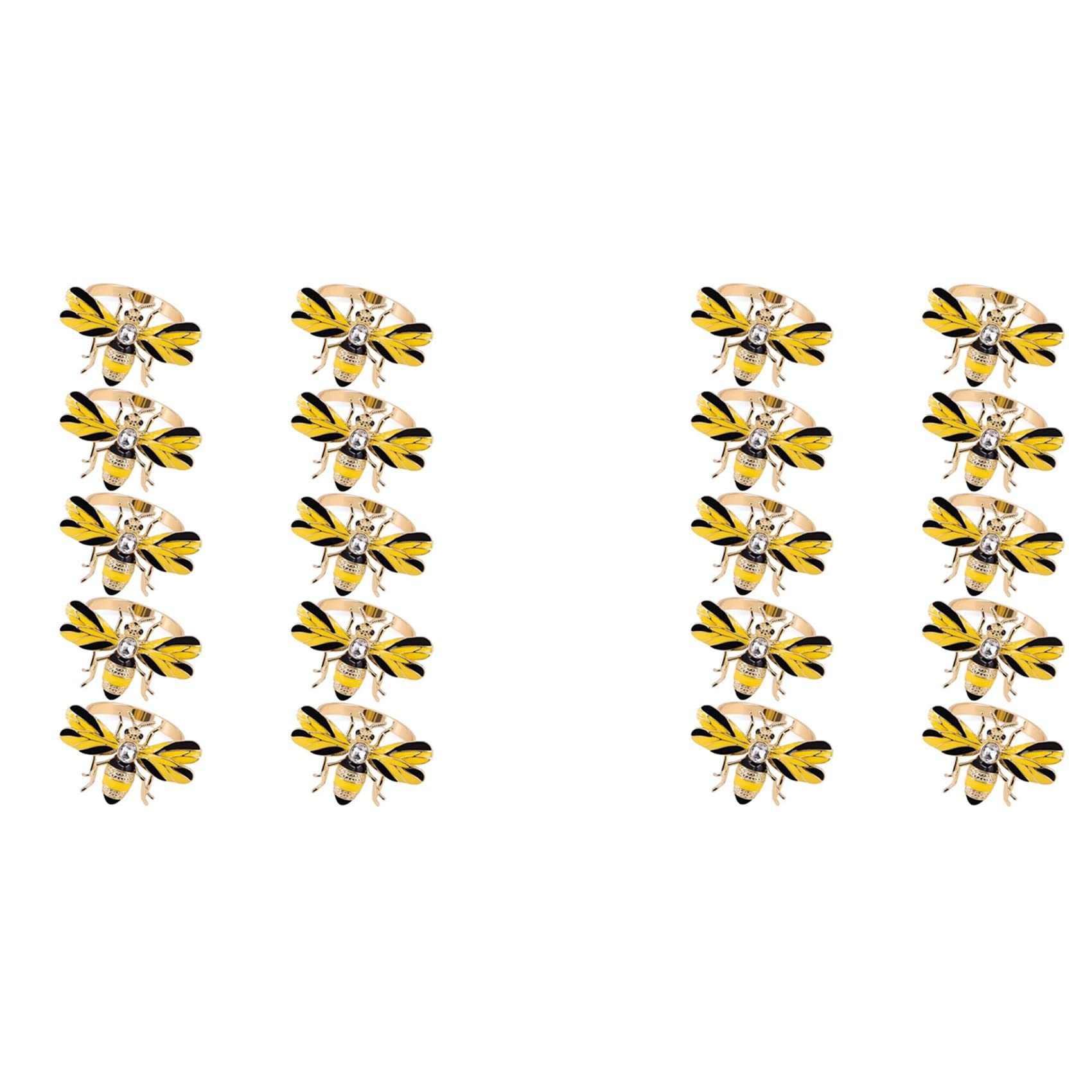Hndhbfgrt Set of 20 Bee Napkin Buckle Napkin Ring Alloy Insect Buckle Paper Towels Napkin Holder