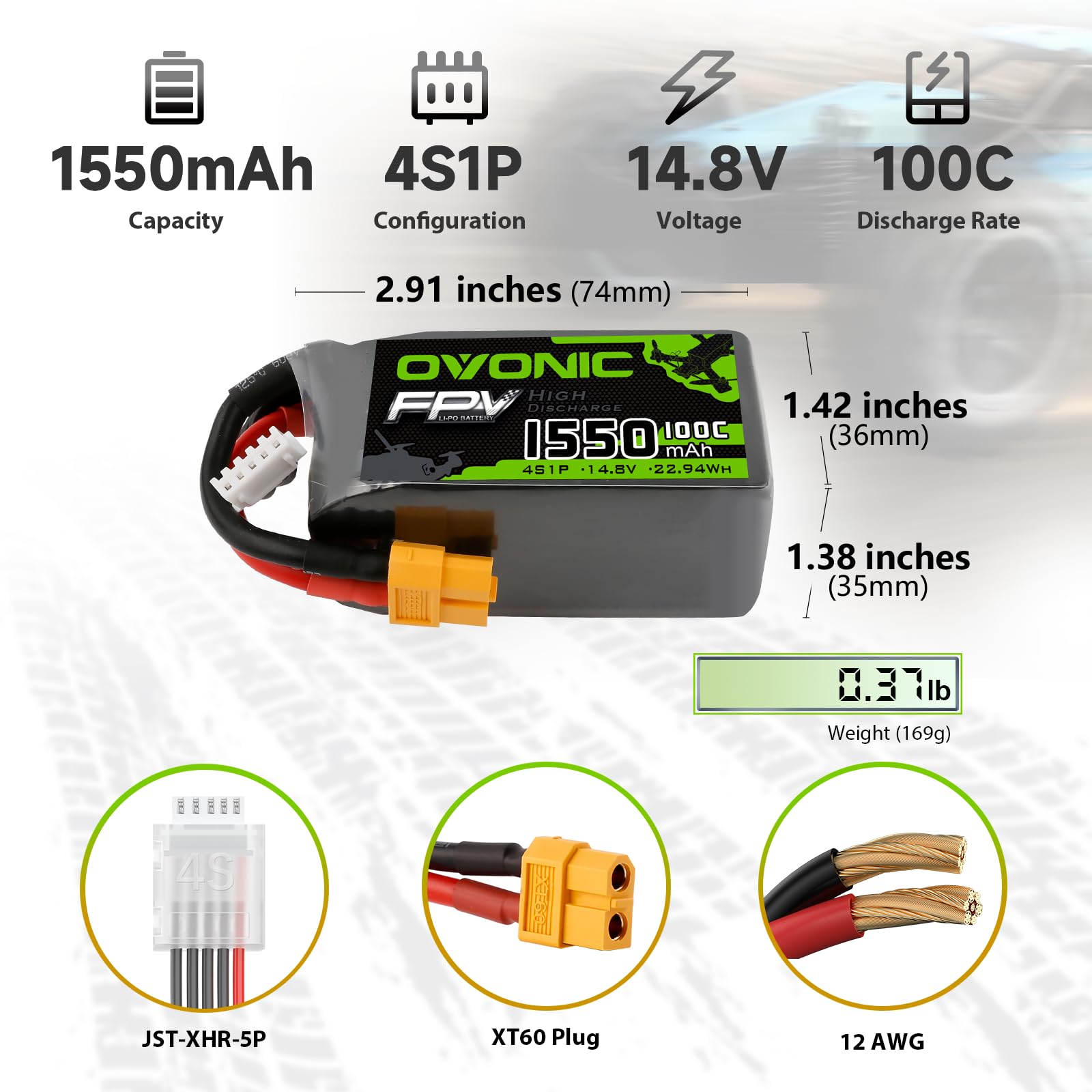 2 pièces Ovonic 3S 2200MAh 11.1v 35C RC LiPo batterie avec prise Deans/XT60 pour hélicoptère RC avion Quadrotor Drone 2 pièces  26