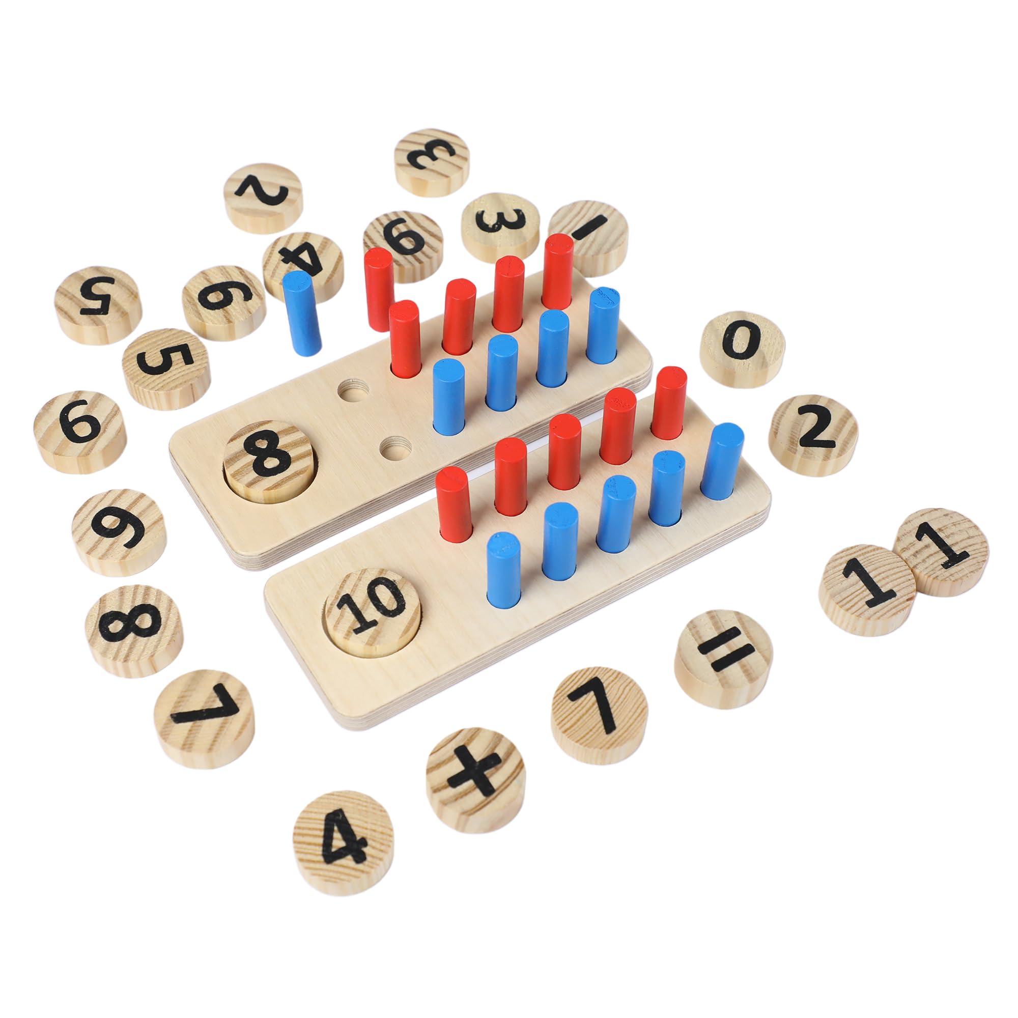 Smoneo Wooden Counting Board Game, Ten Grid Teaching Aids- Learning & Counting Mathematical Toys 1