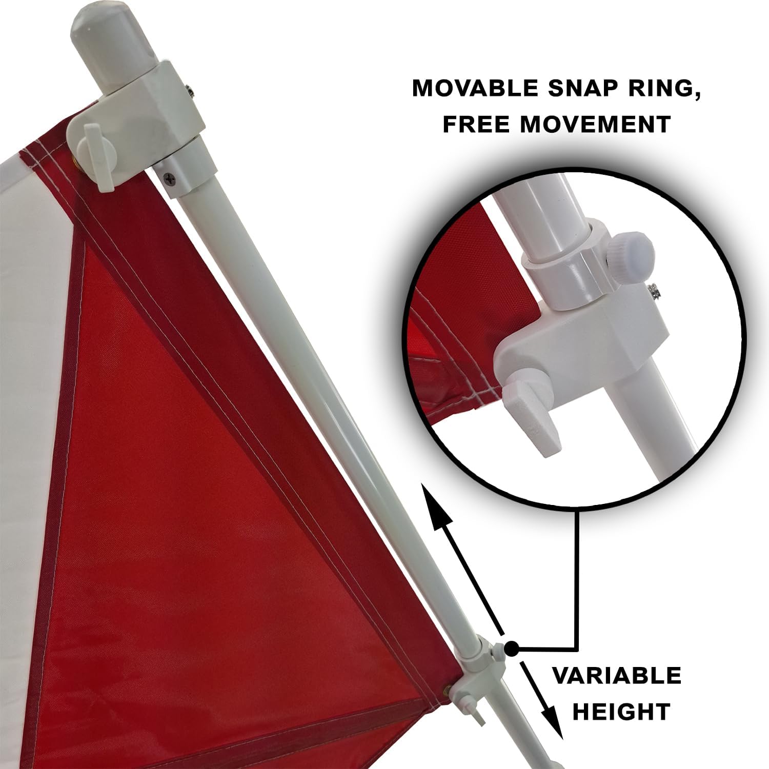 Dive Flag with Pole for Boat T - Top and Rod Holder Safety for Scuba Spearfishing Diving Freediving and Snorkeling