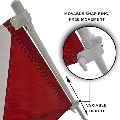 Miniatura 3 de Dive Flag with Pole for Boat T - Top and Rod Holder Safety for Scuba Spearfishing Diving Freediving and Snorkeling