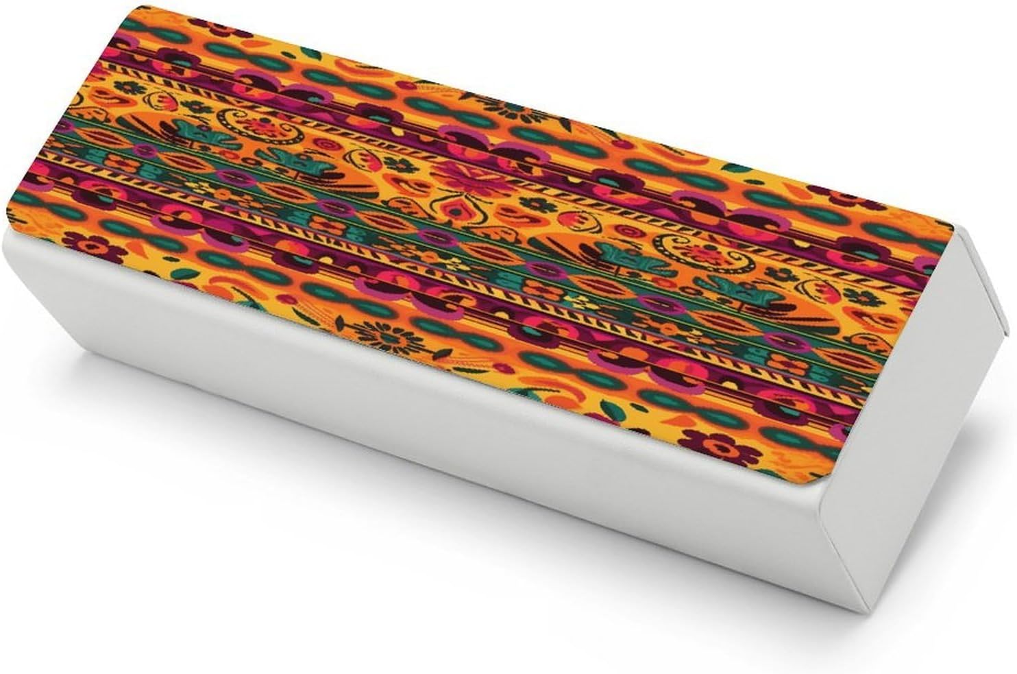 Leather Hard Shell Eyeglass Case with Cleaning Cloth for Women Men