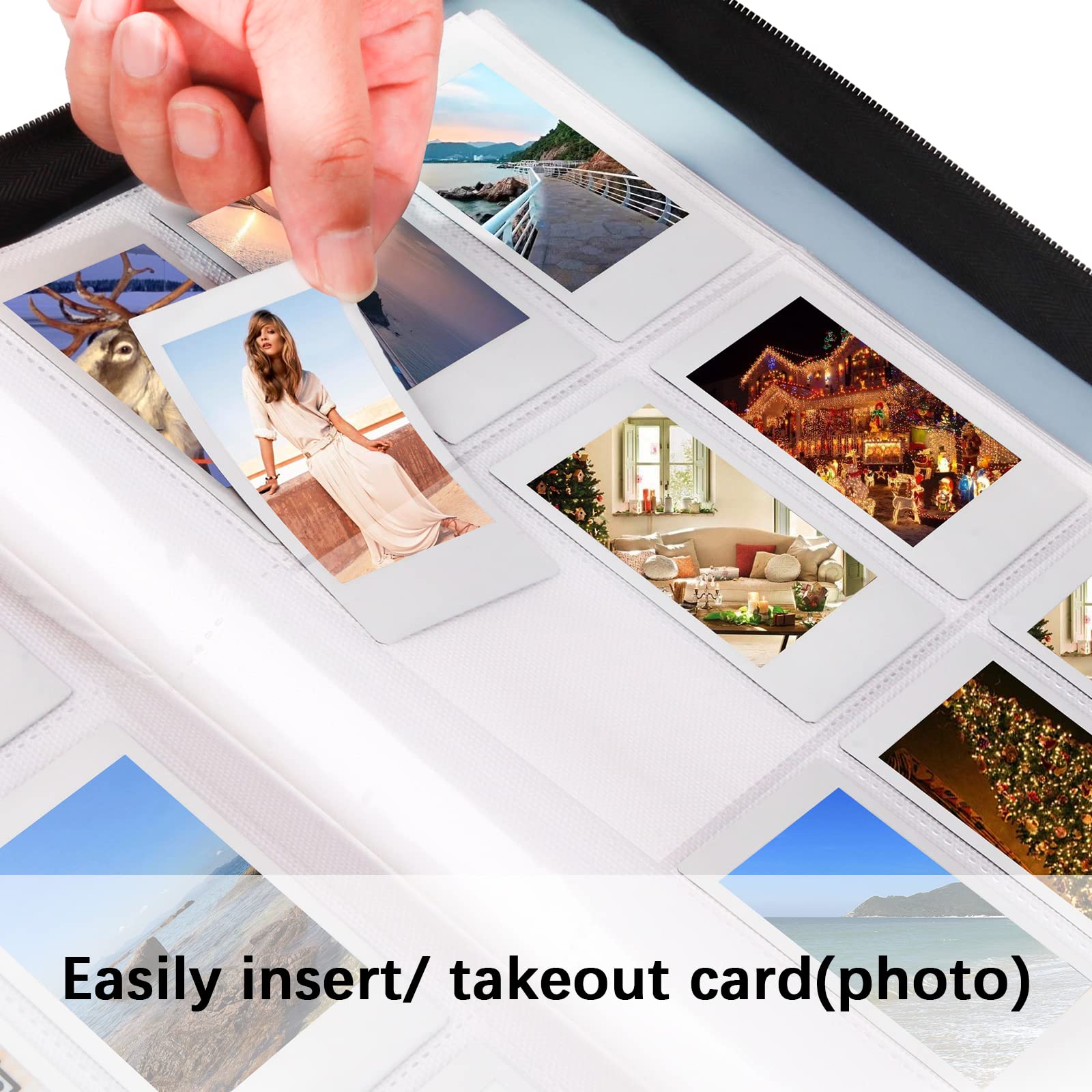 540 tasche album fotografico per Fujifilm Instax Mini 12 11 9 8+8 7+ 90 50s 40 25 26 LiPlay EVO Instant Camera, Polaroid Snap/Snap Touch/PIC-300P/Z2300/ SocialMatic Zip Instant Printer (Blue)