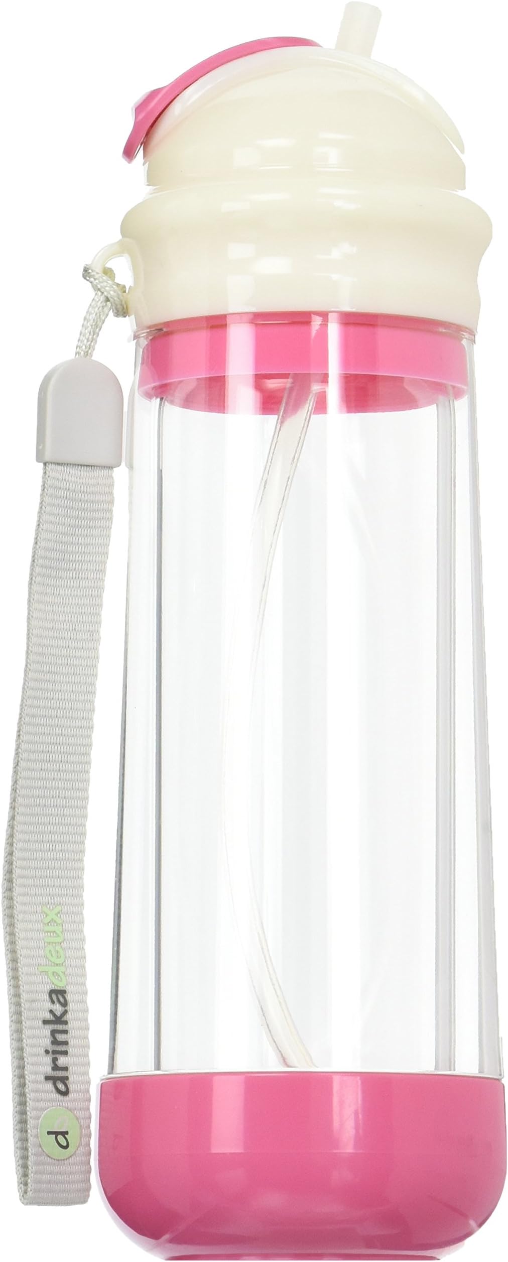 Drinkadeux Glass Double Wall Insulated Bottle with Straw, Cupcake