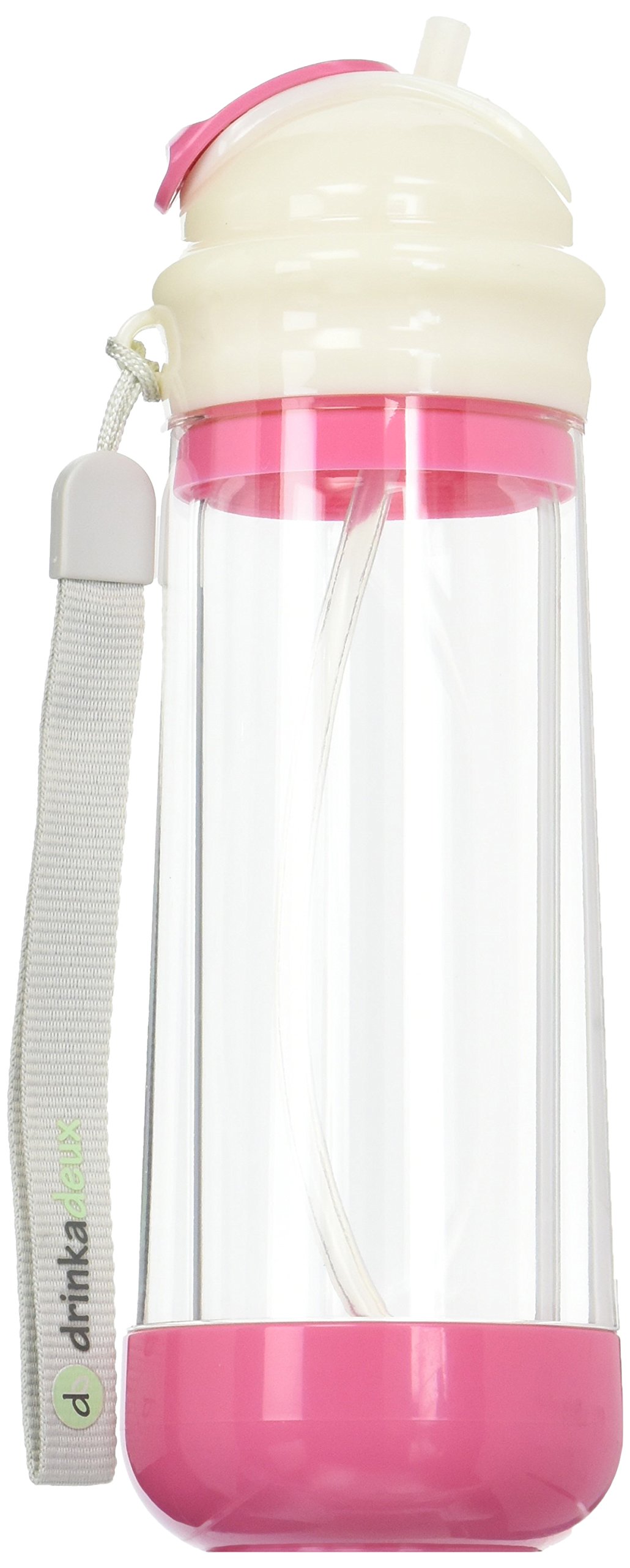Drinkadeux Glass Double Wall Insulated Bottle with Straw, Cupcake