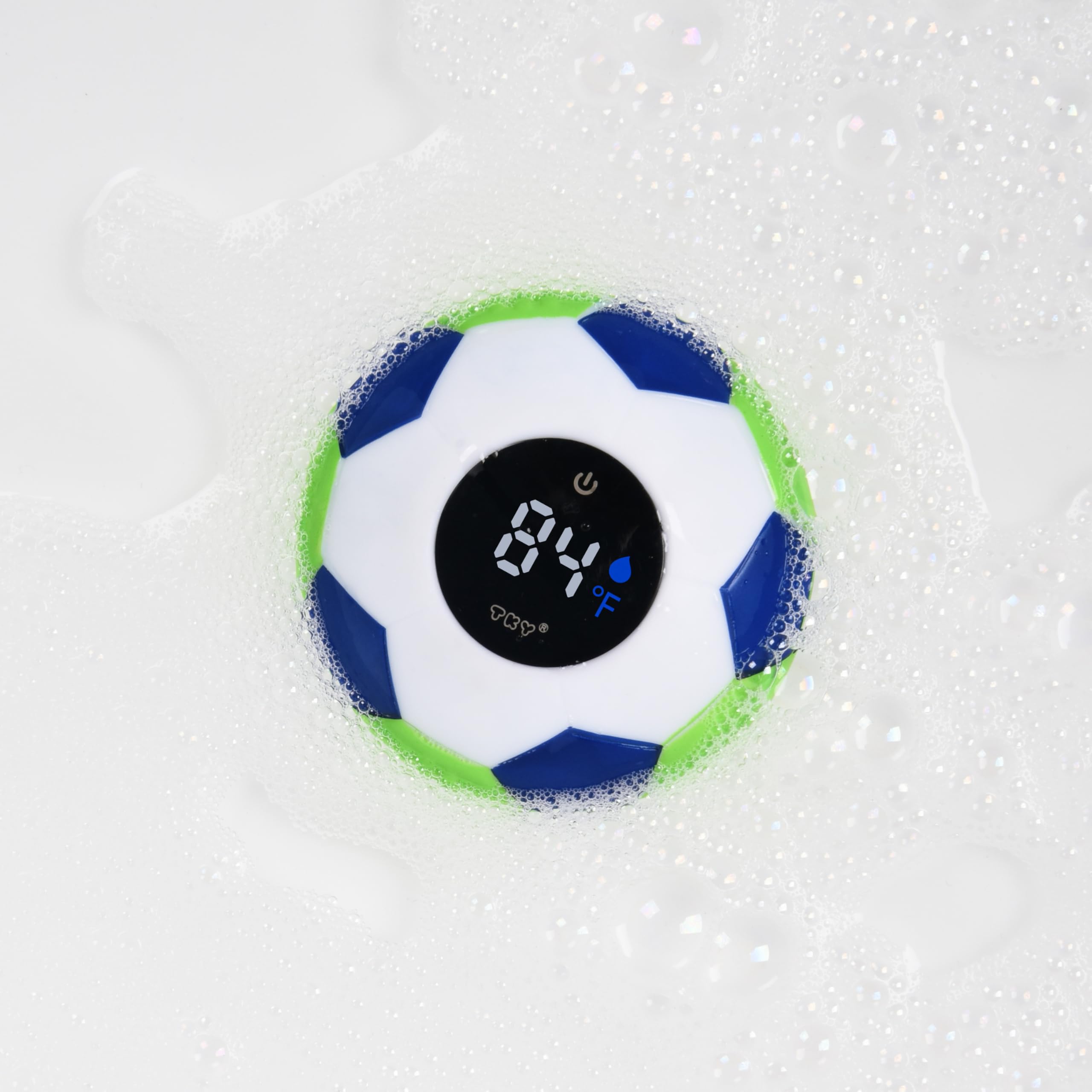 TKY Termometro da bagno per bambini con giocattoli galleggianti, monitor digitale della temperatura dell'acqua e della temperatura ambiente, termometro ricaricabile con avvisi per gli elementi