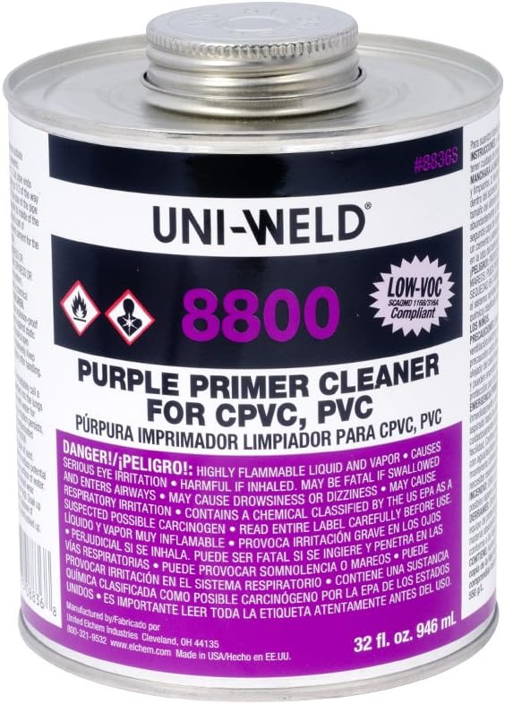 Oatey G8836S PVC Primer Cleaner, 8800 Series, 1 Quart Can, 1Pack