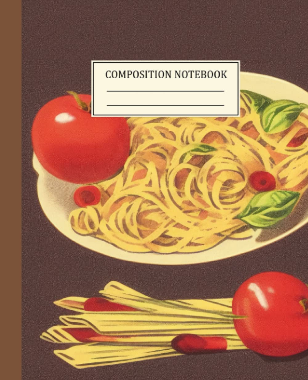 Composition Notebook College Ruled: Vintage Illustration | Pasta | Cute Aesthetic Journal For Girls, Teens, Women | Wide Lined