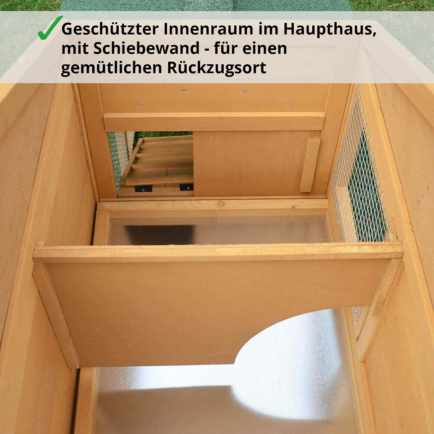 zooprinz Kaninchenstall Hasenstall Haupthaus mit Kuschelplatz für ihre Hasen - unten viel Auslauf für Kleintiere: Hasen Kaninchen Meerschweinchen