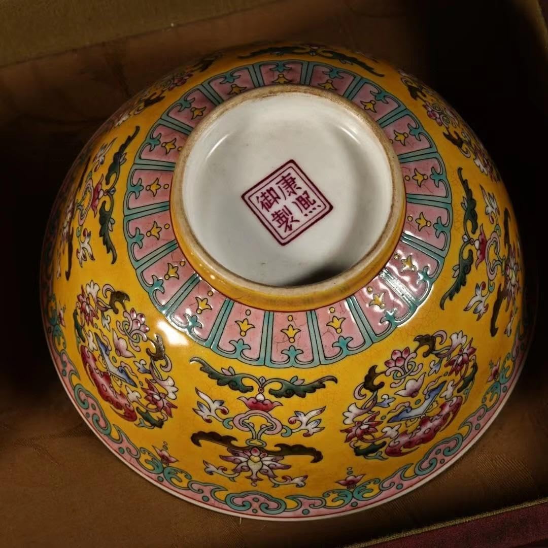 中国古美術・珍品旧蔵・七宝彩磁器の碗セット・茶碗・純手描き・箱付・置物・文房具 中国古美術 珍品旧蔵 七宝彩磁器の碗セット 茶碗 純手描き 箱