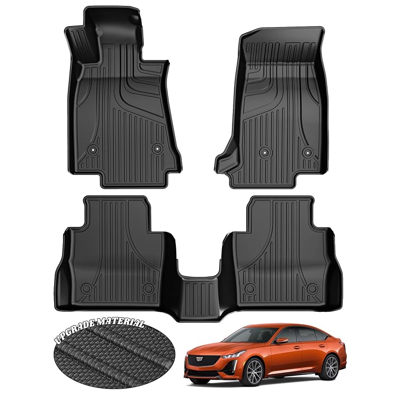 Tapete automotivo de piso em TPE para Cadillac CT5 e CT5 V-Series 2020 a 2026, preto, modelo FM-CA-002, 1 unidade