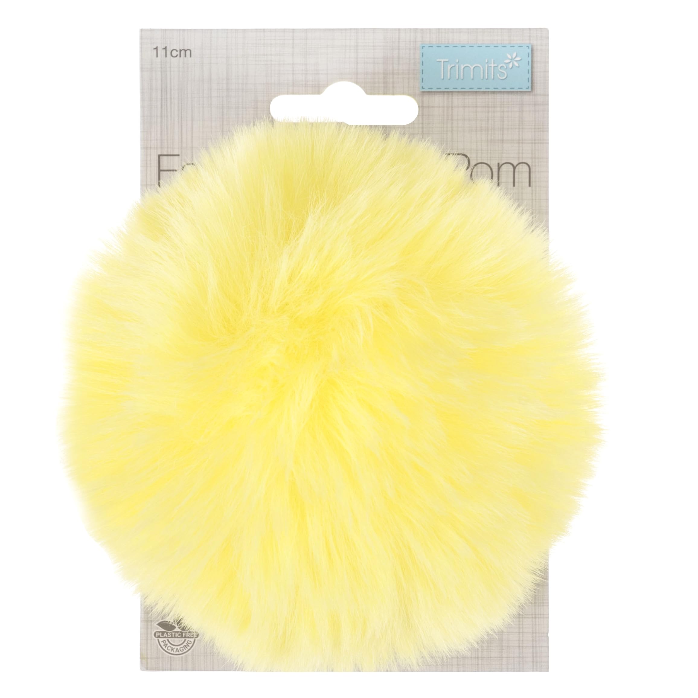 Lemon Faux Fur Pom Pom - 11cm by Material Needs