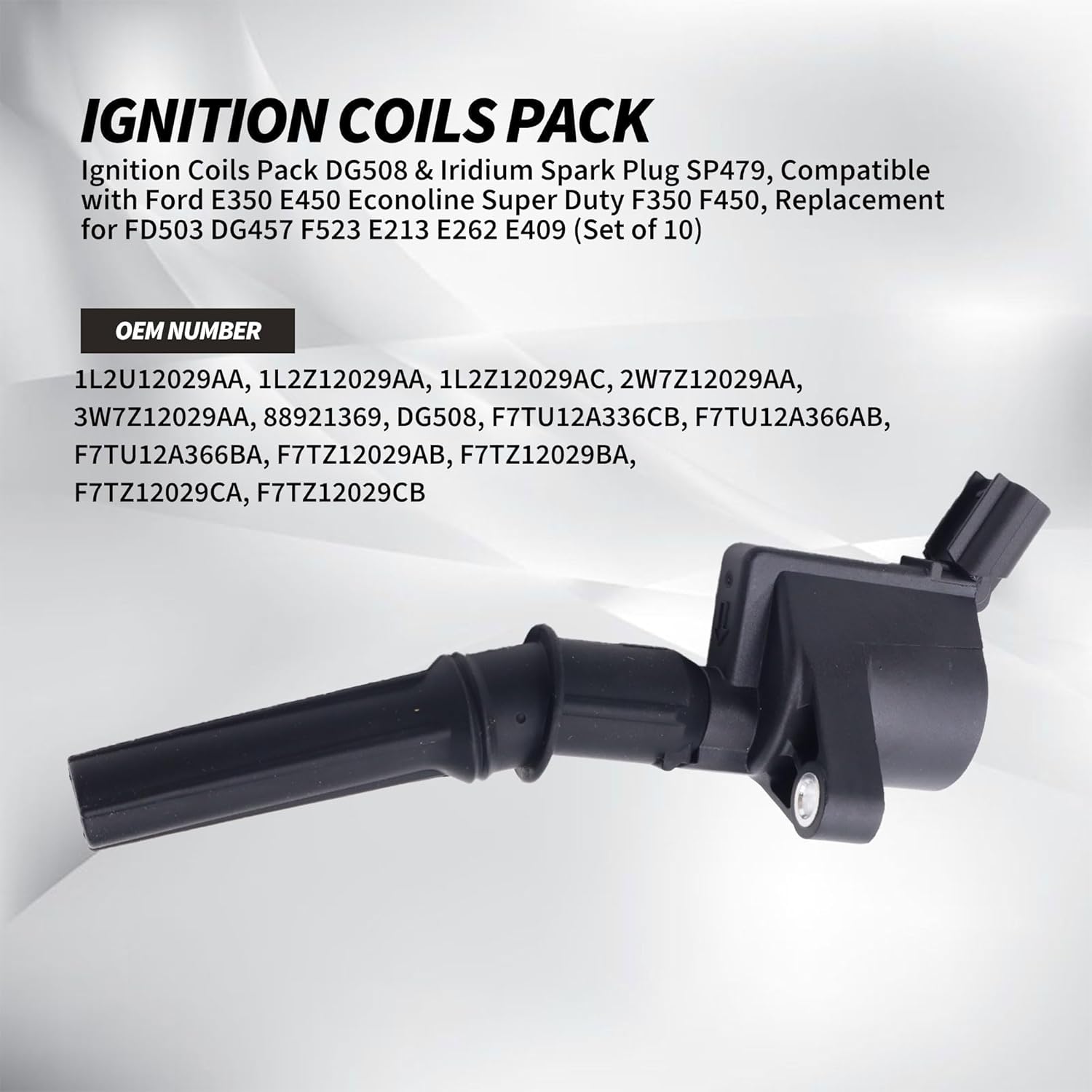 Ignition Coil Pack DG508 & Spark Plugs SP479 Double Iridium Compatible with 2000-2008 Ford F150 F250 F350 Lincoln Town 1998-2011 DG457 SP493 4.6L 5.4L V8