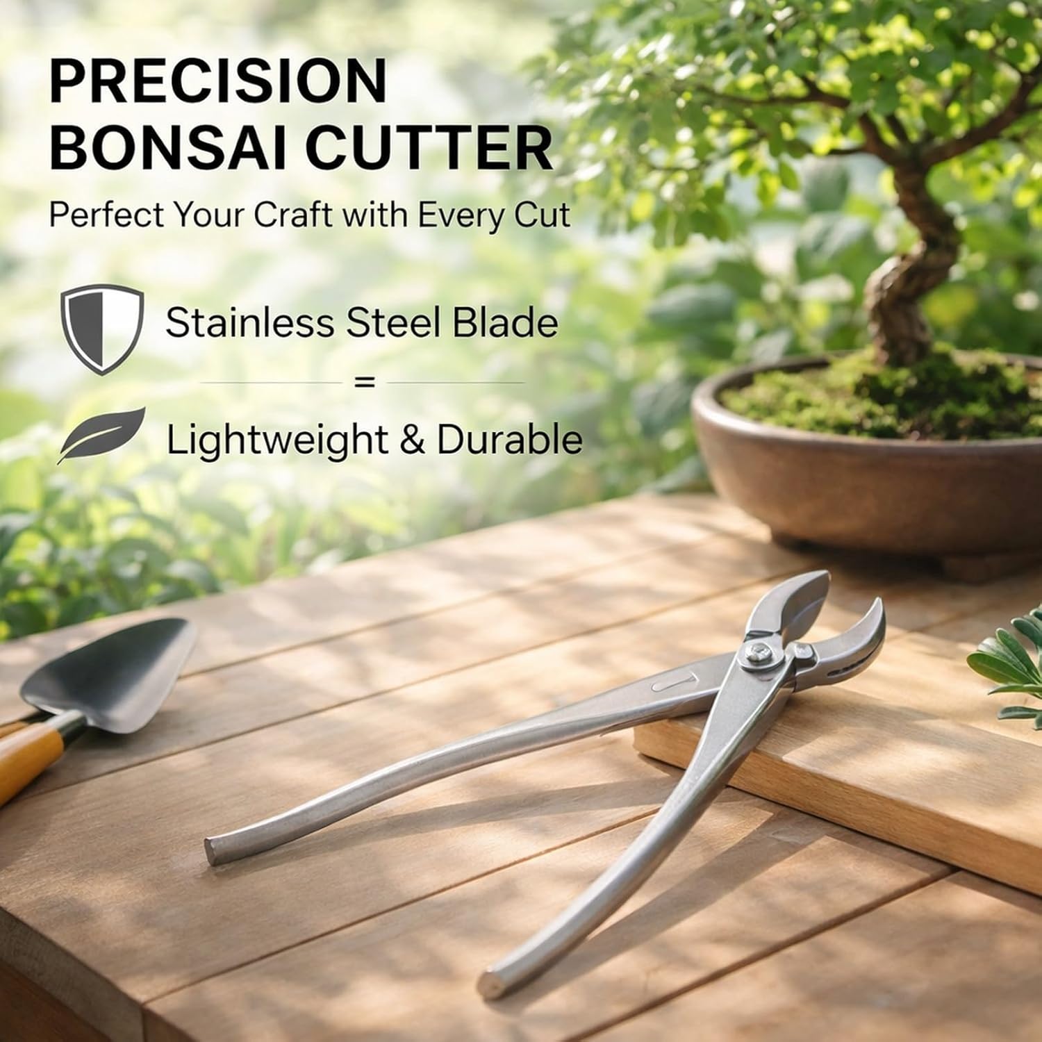 Stainless Steel Bonsai Root Cutter, Trunk Splitter, 21cm 8.27in Branch Cutter Tool - Durable Rustproof Design, Ergonomic Handle, Ideal for Gardening and Bonsai Care