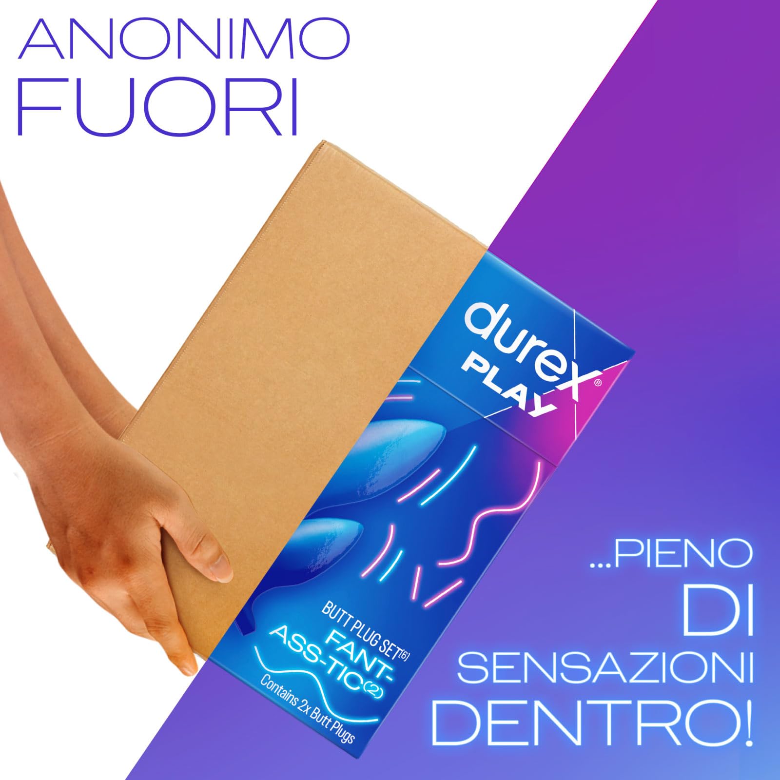 Durex Play Fant-ass-tic Deep e Deeper Set Plug Anale Unisex Flessibile e Morbido da 2 pezzi + External Connection Gel Lubrificante Intimo a Lunga Durata Flacone da 50ml - Set da 2 prodotti