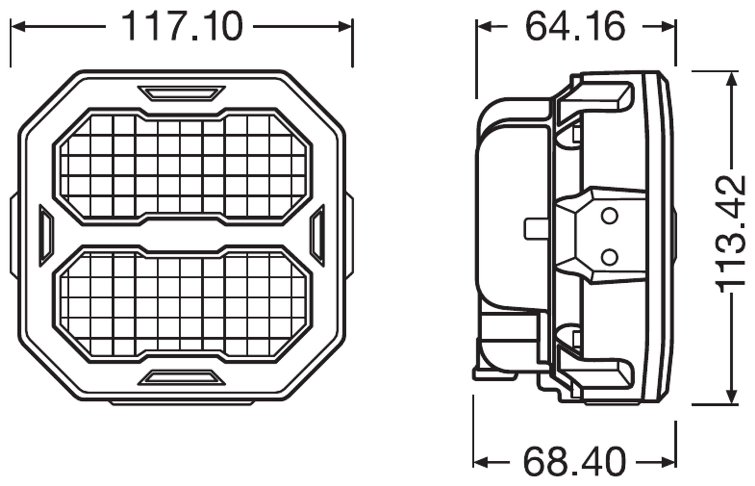 OSRAM LEDriving® Cube PX3500 Wide, LEDPWL 102-UW, luci da lavoro a LED OFF ROAD, 3500 lumen, 1 lampada