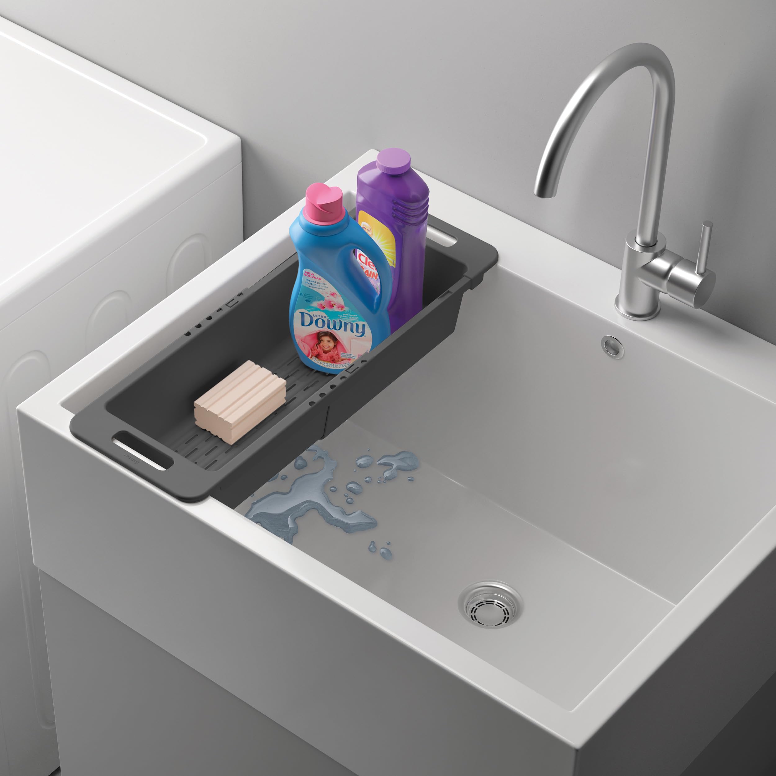 Metaltex Drain-Flex kosz do mycia naczyń – wysuwany 35-52 cm, wytrzymały i lekki