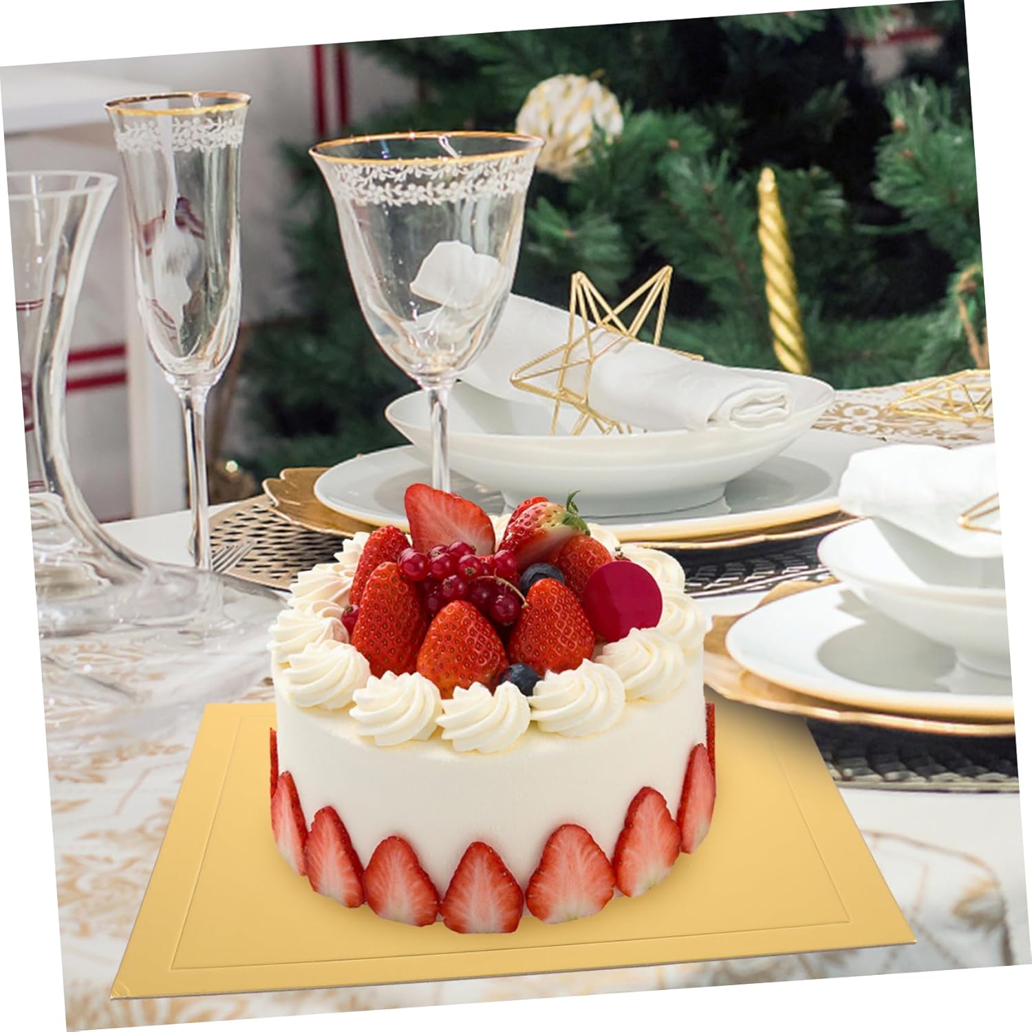 Cabilock 10pcs Sturdy Square Cake Board Thick Base for Display Square Cake Board