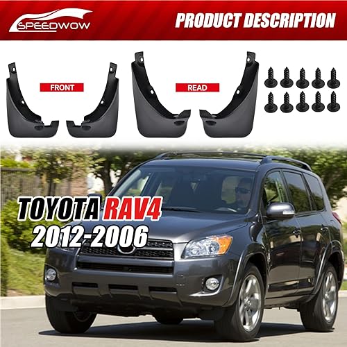 Miniatura 10 de SPEEDWOW Guardabarros antisalpicaduras para Toyota Corolla 2014-2017 (sin guardabarros), 4 piezas delanteras y traseras