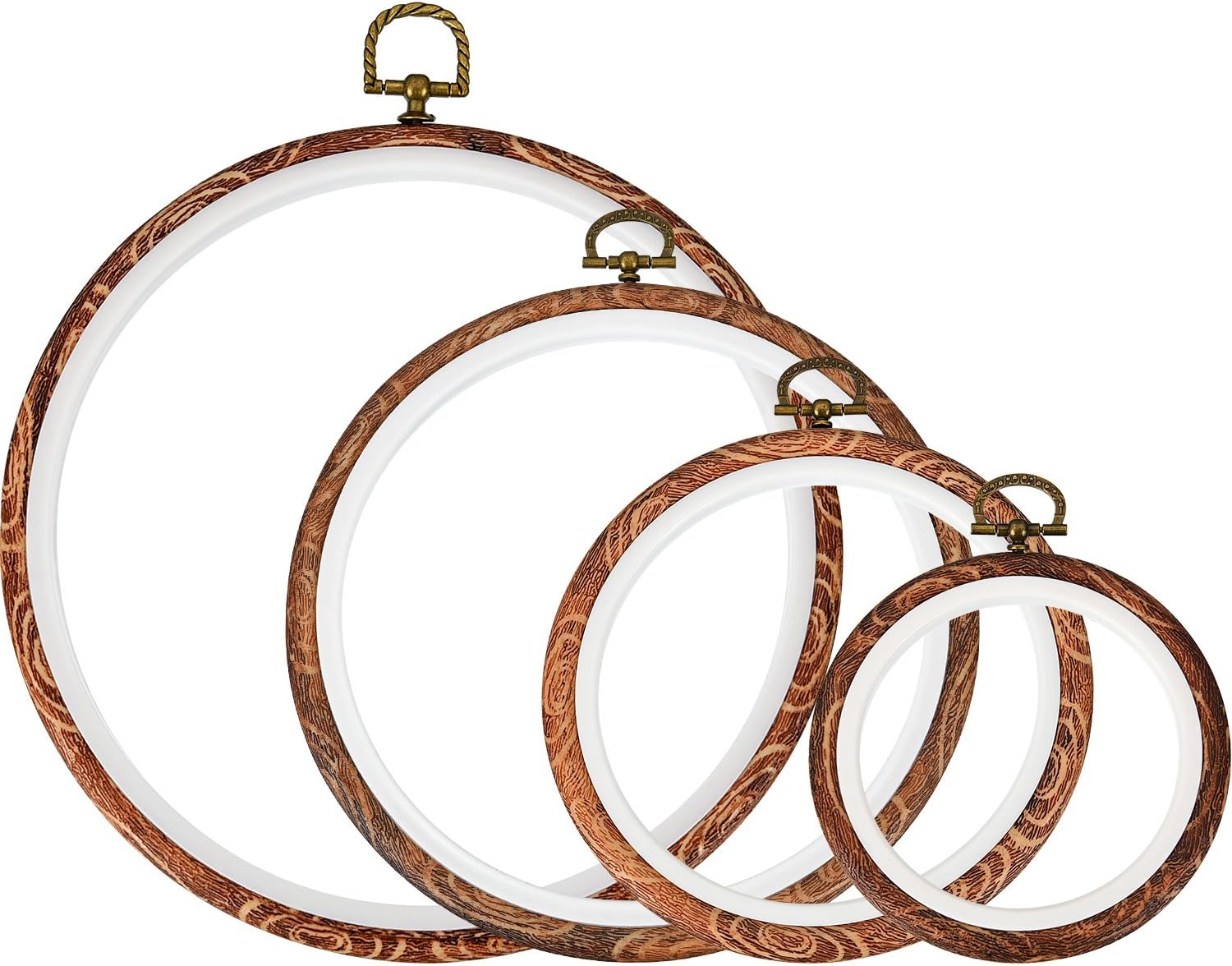 Tatuo 4 Pieces Embroidery Hoop Cross Stitch Hoops Imitated