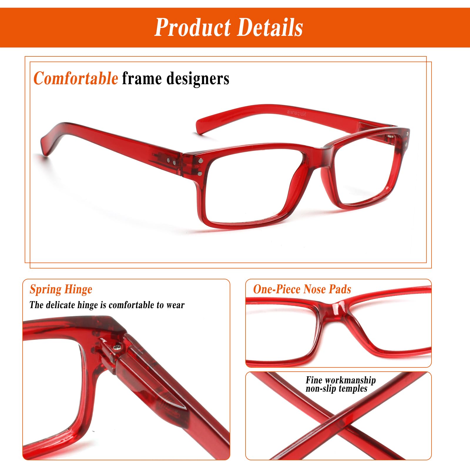 NORPERWIS Reading Glasses 5 Pairs Quality Readers Spring