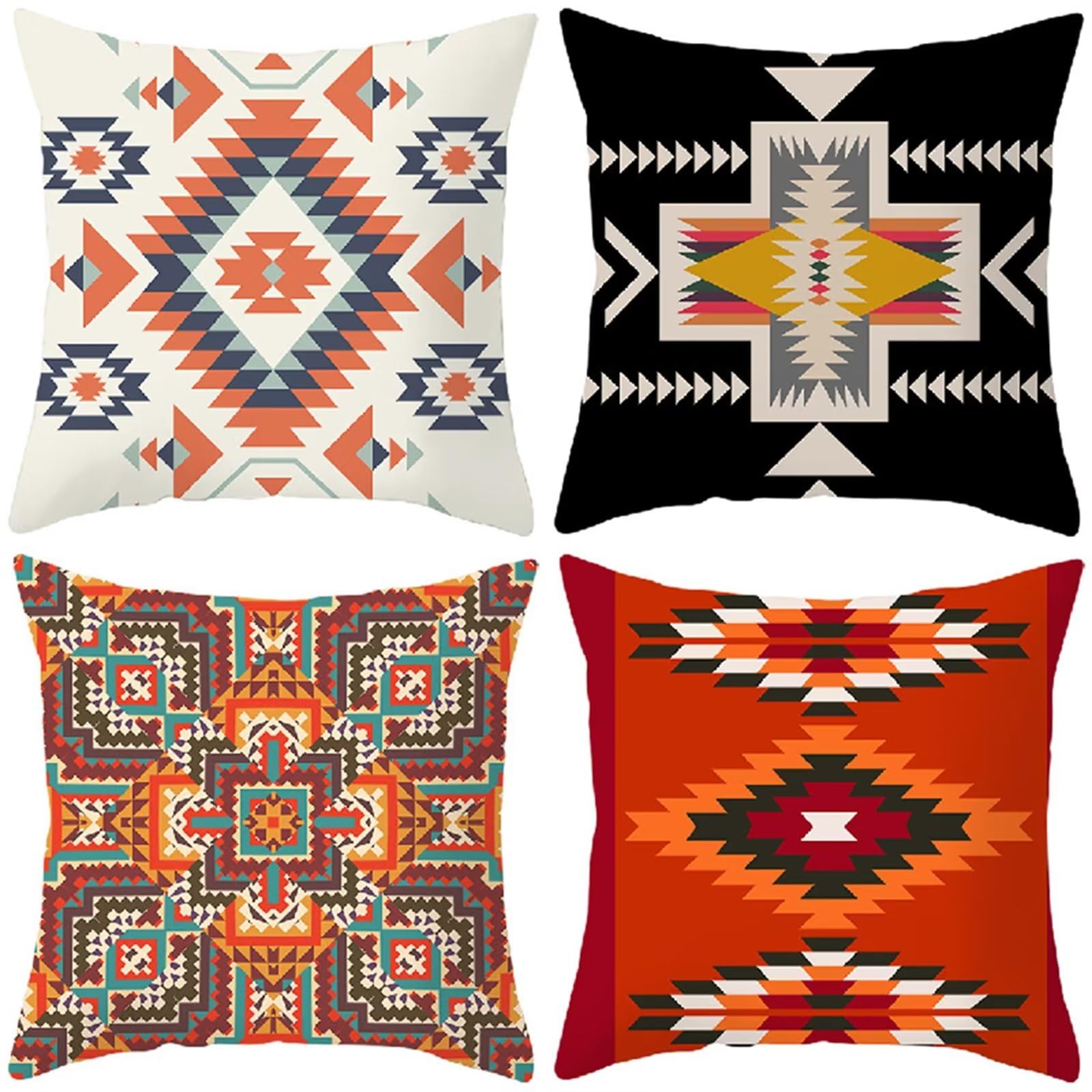 Federe Cuscini Divano 55 x 55cm Cuscini per Divano Set di 4 Mandala Vintage Copricuscini Divano Super Morbido Copri Cuscini per Divano Federa Cuscino Decorativo da Divano Soggiorno Camera da LettoA309