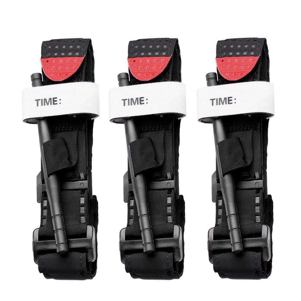 3pcs Tourniquet Rapid One Hand Application Emergency Outdoor First Aid Kit Black