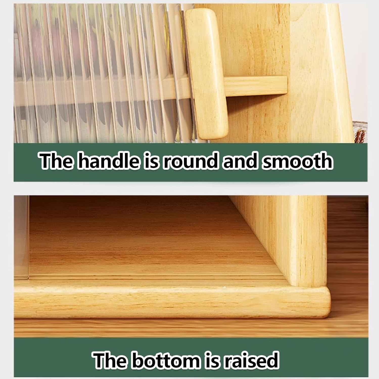 Multi-Layer Coffee Mug Holder, with 2 Sliding Glass Doors, Solid Wood Desktop Storage Cabinet, Coffee Cup Display Shelf(Brown,19.7x11.8x13.8in)