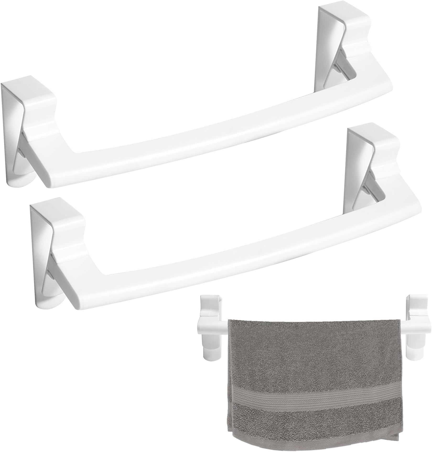 Porte serviette double gris chrome Vision